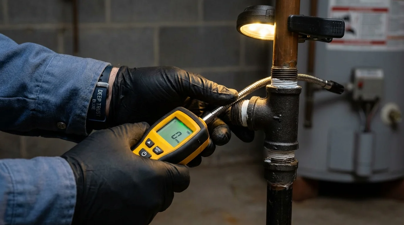 Gas leak detection with electronic sniffer by Johns Plumbing LLC in Summerville