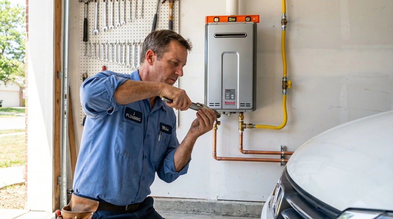 Tankless water heater installation by a Johns Plumbing LLC plumber in Summerville